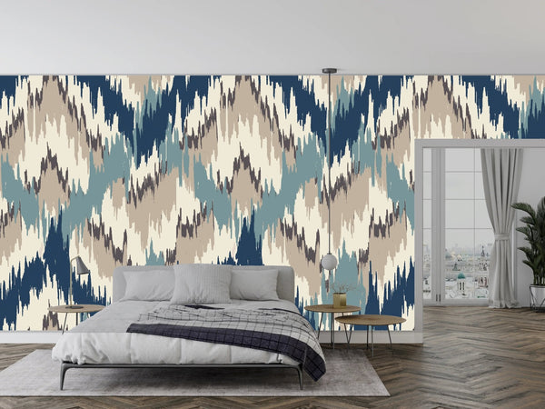 Ikat Wallpaper, Seamless Pattern Mural, Oversized Custom Size Wall Art, Non - Woven, Non - Adhesive, Modern Wall Paper, Removable - Adawall Wallpaper - Registered Trade Accounts Only, Wallpaper Wholesale Account - W77562 - Adawall Wholesale - Wallpaper Wholesaler