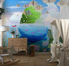 Island in the Ocean Wallpaper, Green Hill Mural, Oversized Custom Size Wall Art, Non - Woven, Non - Adhesive, Modern Wall Paper, Removable - Adawall Wallpaper - Registered Trade Accounts Only, Wallpaper Wholesale Account - W78131 - Adawall Wholesale - Wallpaper Wholesaler