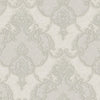 Italian Damask Embossed Wallpaper, Light Gray Sparkling Neutral Colors Luxury Wallcovering, 3D Textured, Non-Woven, Non-Pasted - Walloro High End Wallcoverings & More