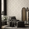 Italian Damask Embossed Wallpaper, Off White Sparkling Neutral Colors Luxury Wallcovering, 3D Textured, Non - Woven, Non - Pasted - Adawall Wallpaper - Registered Trade Accounts Only, Wallpaper Wholesale Account - 1403-2 - Adawall Wholesale - Wallpaper Wholesaler