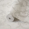 Italian Damask Embossed Wallpaper, Off White Sparkling Neutral Colors Luxury Wallcovering, 3D Textured, Non - Woven, Non - Pasted - Adawall Wallpaper - Registered Trade Accounts Only, Wallpaper Wholesale Account - 1403-2 - Adawall Wholesale - Wallpaper Wholesaler