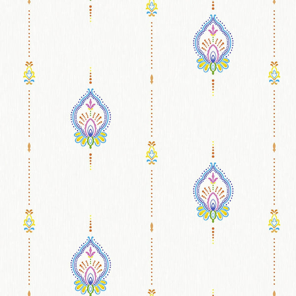 Ivory Stylish Embossed Textured Wallpaper, Modern Ikat Stripeed Wallcovering - Walloro High End Wallcoverings & More