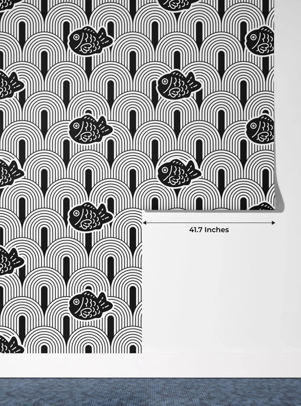 Japan Wave Wallpaper, Seamless Pattern Mural, Oversized Custom Size Wall Art, Non - Woven, Non - Adhesive, Modern Wall Paper, Removable - Adawall Wallpaper - Registered Trade Accounts Only, Wallpaper Wholesale Account - W77793 - Adawall Wholesale - Wallpaper Wholesaler