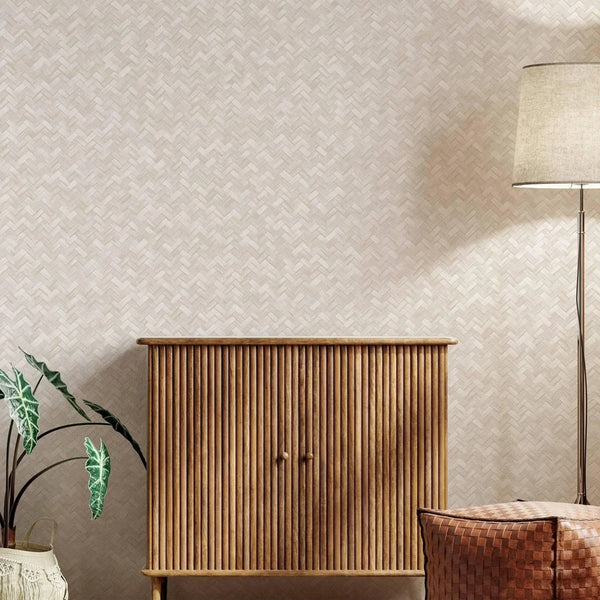 Jute Basket Weave Chevron Wallpaper, Cream 3D Deep Embossed Non - Woven Braided Geometric Pattern - Adawall Wallpaper - Registered Trade Accounts Only, Wallpaper Wholesale Account - 1511-2 - Adawall Wholesale - Wallpaper Wholesaler