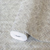Jute Basket Weave Chevron Wallpaper, Gray 3D Deep Embossed Non-Woven Braided Geometric Pattern - Walloro High End Wallcoverings & More