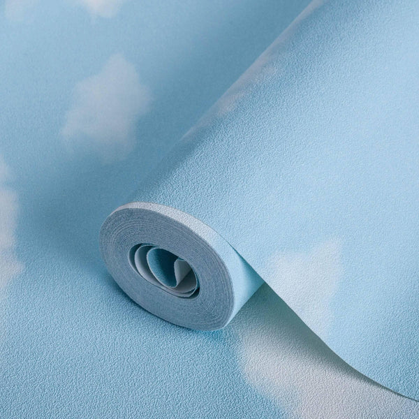 Kids Room Clouds Wallpaper, Textured Wallpaper, Blue Sky Theme Boys Girls Bedroom Wall Paper, Nursery Wallcovering, 114 sq ft Roll, Unisex - Adawall Wallpaper - Registered Trade Accounts Only, Wallpaper Wholesale Account - 8904-1 - Adawall Wholesale - Wallpaper Wholesaler