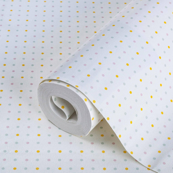Kids Room Polka Dots Textured Wallpaper, Yellow, White, Boys Girls Bedroom Wallpaper, Nursery Wallpaper, 114 sq ft, Kids Bathroom Wallpaper - Adawall Wallpaper - Registered Trade Accounts Only, Wallpaper Wholesale Account - 8940-1 - Adawall Wholesale - Wallpaper Wholesaler