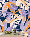 Wild Bright Tropical Wallpaper, Seamless Pattern Mural, Oversized Custom Size Wall Art, Non-Woven, Non-Adhesive, Modern Wall Paper, Removable