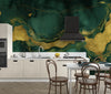 Black and Green Marble Wallpaper, Abstract Mural, Oversized Custom Size Wall Art, Non-Woven, Non-Adhesive, Modern Wall Paper, Removable