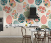 Easter Eggs with Abstract Flowers Wallpaper, Seamless Pattern Mural, Oversized Custom Size Wall Art, Non-Woven, Non-Adhesive, Modern Wall Paper, Removable