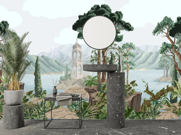 Landscape Wallpaper, Alcove Mural, Oversized Custom Size Wall Art, Non - Woven, Non - Adhesive, Modern Wall Paper, Removable - Adawall Wallpaper - Registered Trade Accounts Only, Wallpaper Wholesale Account - W77758 - Adawall Wholesale - Wallpaper Wholesaler