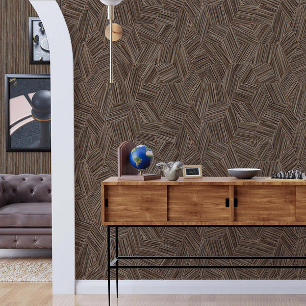 Large Hexagon Embossed Wallpaper, Brown Elegant Geometric Shapes Honeycomb Wallcovering, Large 114 sq ft Roll - Adawall Wallpaper - Registered Trade Accounts Only, Wallpaper Wholesale Account - 1211-3 - Adawall Wholesale - Wallpaper Wholesaler