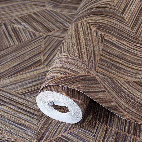 Large Hexagon Embossed Wallpaper, Brown Elegant Geometric Shapes Honeycomb Wallcovering, Large 114 sq ft Roll - Adawall Wallpaper - Registered Trade Accounts Only, Wallpaper Wholesale Account - 1211-3 - Adawall Wholesale - Wallpaper Wholesaler