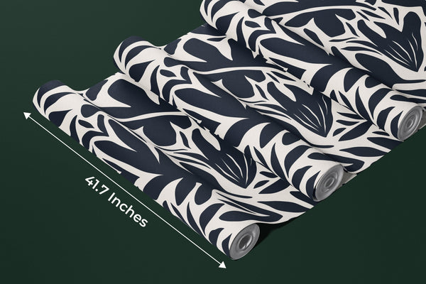 Leaf and Flower Pattern Wallpaper, Minimal Abstract Mural, Oversized Custom Size Wall Art, Non - Woven, Non - Adhesive, Modern Wall Paper, Removable - Adawall Wallpaper - Registered Trade Accounts Only, Wallpaper Wholesale Account - W77526 - Adawall Wholesale - Wallpaper Wholesaler