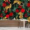 Leopards and Red Roses Wallpaper, Seamless Pattern Mural, Oversized Custom Size Wall Art, Non - Woven, Non - Adhesive, Modern Wall Paper, Removable - Adawall Wallpaper - Registered Trade Accounts Only, Wallpaper Wholesale Account - W78038 - Adawall Wholesale - Wallpaper Wholesaler