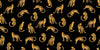 Leopards, Black Background Wallpaper, Seamless Pattern Mural, Oversized Custom Size Wall Art, Non - Woven, Non - Adhesive, Modern Wall Paper, Removable - Adawall Wallpaper - Registered Trade Accounts Only, Wallpaper Wholesale Account - W78043 - Adawall Wholesale - Wallpaper Wholesaler