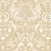 Light Beige, Gold Luxury 3D Damask Wallpaper, Premium Sparkling Velvet Feeling Flocked Wallcovering - Walloro High End Wallcoverings & More