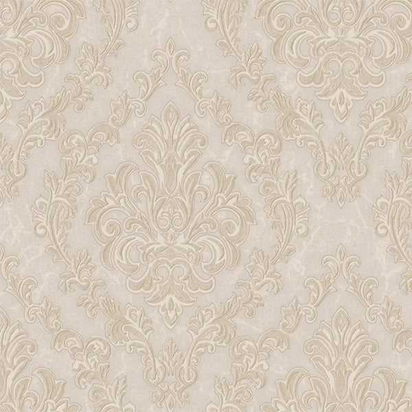 Light Beige Luxury Baroque Deep Embossed Wallpaper, Damask Ornate Patterns Sparkling Wallcovering - Walloro High End Wallcoverings & More