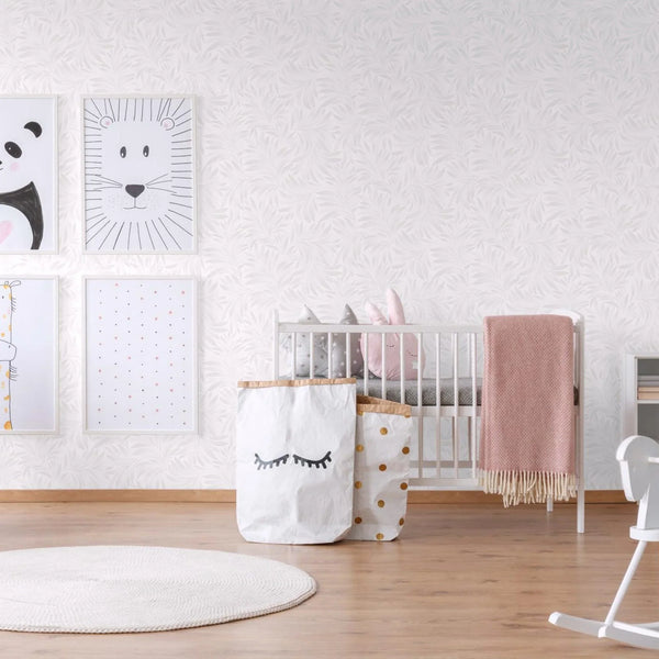 Light Beige Luxury Leaves Solid Color Shades Wallpaper, Deep Embossed Flocked Velvet Feeling Design - Walloro High End Wallcoverings & More