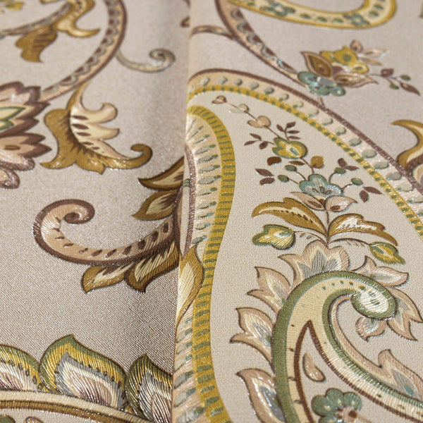 Light Brown Luxury Paisley Deep Embossed Wallpaper, Traditional Rich Textured Wallcovering - Adawall Wallpaper - Registered Trade Accounts Only, Wallpaper Wholesale Account - 9903-3 - Adawall Wholesale - Wallpaper Wholesaler