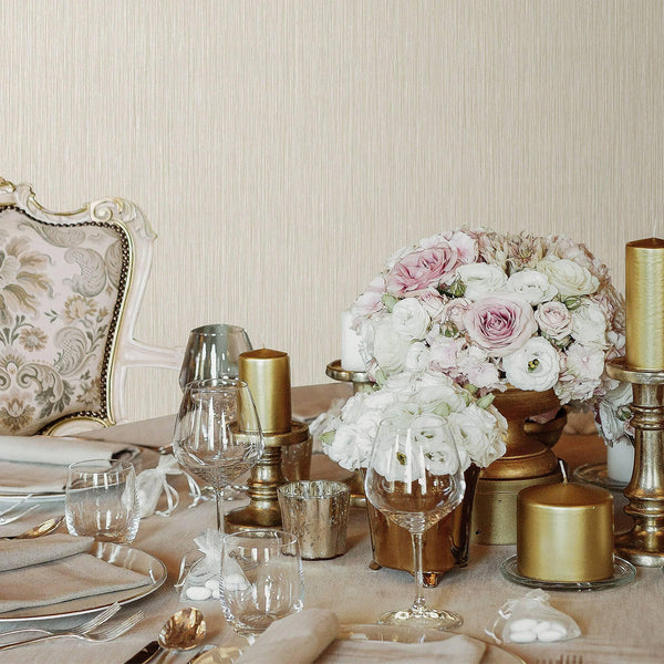 Light Cream Elegant Striped Embossed Wallpaper, Jute Natural Color Linen Textured Wallcovering - Adawall Wallpaper - Registered Trade Accounts Only, Wallpaper Wholesale Account - 5801-1 - Adawall Wholesale - Wallpaper Wholesaler