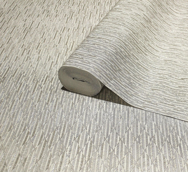 Light Gray Diamond Shapes Wallpaper, Shiny 3D Deep Embossed Lines Stylish Modern Wallcovering - Adawall Wallpaper - Registered Trade Accounts Only, Wallpaper Wholesale Account - 23205-2 - Adawall Wholesale - Wallpaper Wholesaler