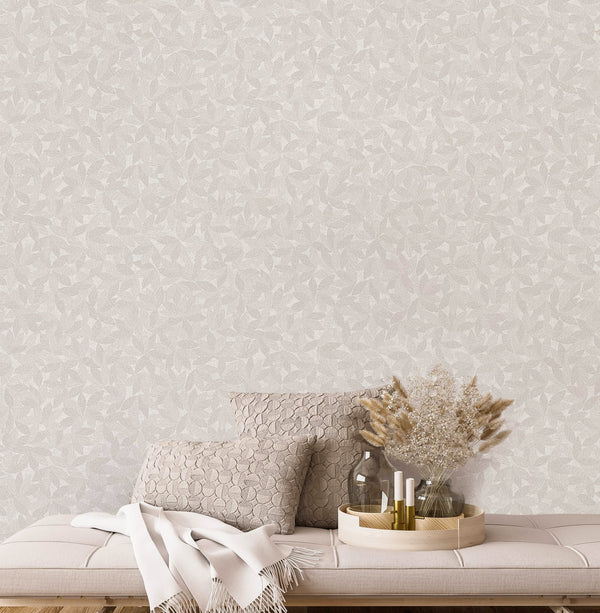 Light Gray Leaf Pattern Wallpaper, Natural Wallpaper, Modern & Minimalist Wall Covering, Modern Look Neutral Colors Glittering Wallcovering - Adawall Wallpaper -Registered Trade Accounts Only, Wallpaper Wholesale Account - 25109-1 - Adawall Wholesale - Wallpaper Wholesaler