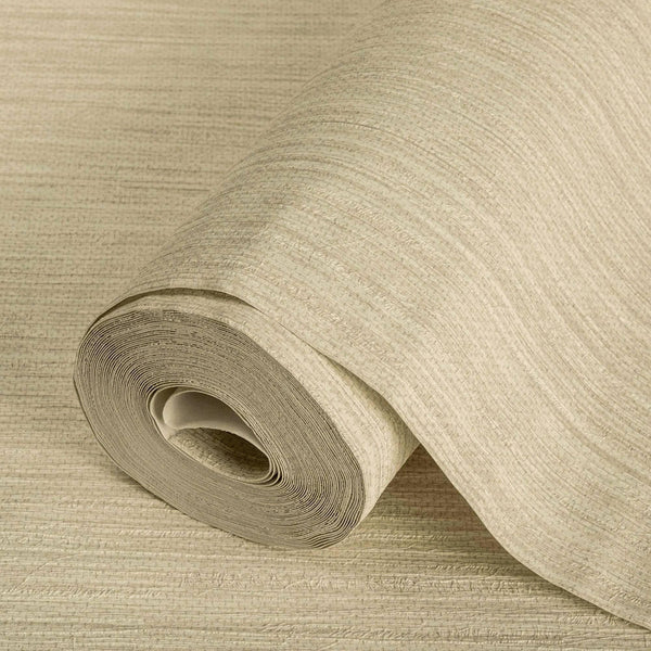 Light Yellow Elegant Striped Embossed Wallpaper, Jute Natural Color Linen Textured Wallcovering - Walloro High End Wallcoverings & More