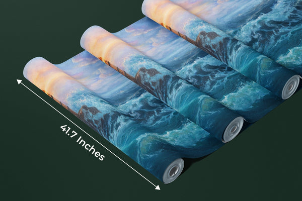 Lighthouse on the Seacoast Wallpaper, Oil Painting Mural, Oversized Custom Size Wall Art, Non - Woven, Non - Adhesive, Modern Wall Paper, Removable - Adawall Wallpaper - Registered Trade Accounts Only, Wallpaper Wholesale Account - W77614 - Adawall Wholesale - Wallpaper Wholesaler