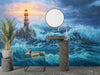 Lighthouse on the Seacoast Wallpaper, Oil Painting Mural, Oversized Custom Size Wall Art, Non - Woven, Non - Adhesive, Modern Wall Paper, Removable - Adawall Wallpaper - Registered Trade Accounts Only, Wallpaper Wholesale Account - W77614 - Adawall Wholesale - Wallpaper Wholesaler