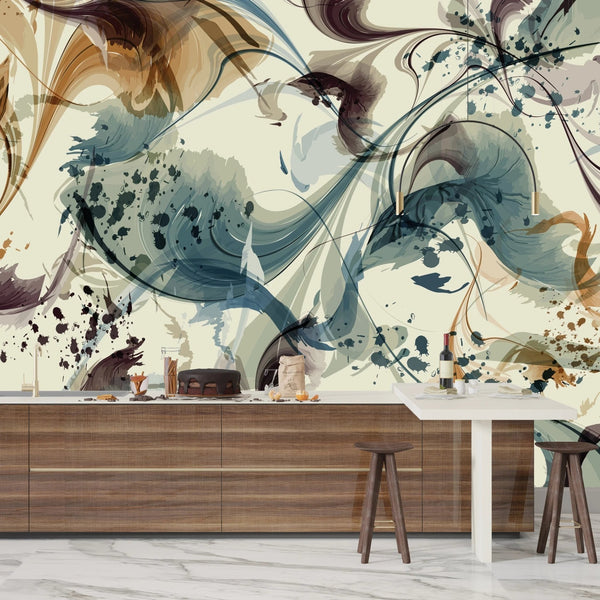 Liquid Watercolor Wallpaper, Abstract Flow Mural, Oversized Custom Size Wall Art, Non - Woven, Non - Adhesive, Modern Wall Paper, Removable - Adawall Wallpaper - Registered Trade Accounts Only, Wallpaper Wholesale Account - W77816 - Adawall Wholesale - Wallpaper Wholesaler