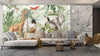 Safari Wildlife Wallpaper, Tropical Animals Mural, Oversized Custom Size Wall Art, Non-Woven, Non-Adhesive, Modern Wall Paper, Removable