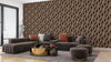 Geometric Abstract Brown Chainy Wallpaper, Seamless Pattern Mural, Oversized Custom Size Wall Art, Non-Woven, Non-Adhesive, Modern Wall Paper, Removable