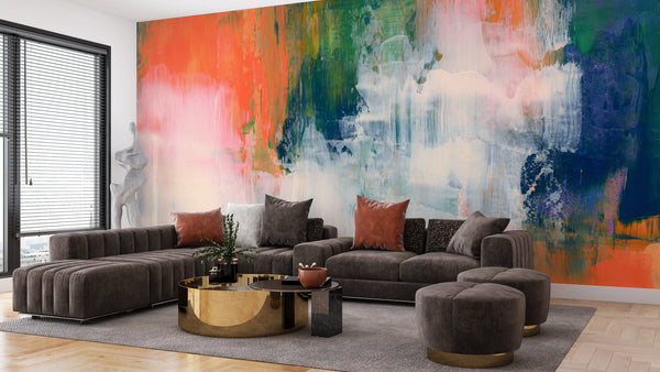 Colorful Texture Wallpaper, Acrylic Mural, Oversized Custom Size Wall Art, Non-Woven, Non-Adhesive, Modern Wall Paper, Removable