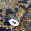 Luxury Deep Embossed Damask Wallpaper, Blue, Yellow, Home & Commercial Use Decorative Wallcovering, Washable, Sturdy - Adawall Wallpaper - Registered Trade Accounts Only, Wallpaper Wholesale Account - 1308-5 - Adawall Wholesale - Wallpaper Wholesaler