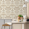 Luxury Deep Embossed Damask Wallpaper, Cream, Silver, Home & Commercial Use Decorative Wallcovering, Washable, Sturdy - Adawall Wallpaper - Registered Trade Accounts Only, Wallpaper Wholesale Account - 1308-2 - Adawall Wholesale - Wallpaper Wholesaler