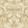 Luxury Deep Embossed Damask Wallpaper, Gold, Off White, Home & Commercial Use Decorative Wallcovering, Washable, Sturdy - Walloro High End Wallcoverings & More