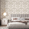Luxury Deep Embossed Damask Wallpaper, White, Silver, Home & Commercial Use Decorative Wallcovering, Washable, Sturdy - Adawall Wallpaper - Registered Trade Accounts Only, Wallpaper Wholesale Account - 1308-1 - Adawall Wholesale - Wallpaper Wholesaler