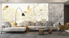 Luxury Gold Floral Wallpaper, White Background Mural, Oversized Custom Size Wall Art, Non - Woven, Non - Adhesive, Modern Wall Paper, Removable - Adawall Wallpaper - Registered Trade Accounts Only, Wallpaper Wholesale Account - W77902 - Adawall Wholesale - Wallpaper Wholesaler