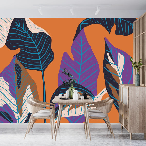 Luxury Leaf Wallpaper, Art Deco Mural, Oversized Custom Size Wall Art, Non - Woven, Non - Adhesive, Modern Wall Paper, Removable - Adawall Wallpaper - Registered Trade Accounts Only, Wallpaper Wholesale Account - W77749 - Adawall Wholesale - Wallpaper Wholesaler
