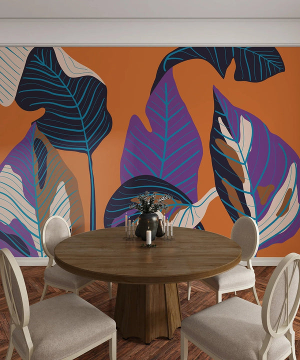 Luxury Leaf Wallpaper, Art Deco Mural, Oversized Custom Size Wall Art, Non - Woven, Non - Adhesive, Modern Wall Paper, Removable - Adawall Wallpaper - Registered Trade Accounts Only, Wallpaper Wholesale Account - W77749 - Adawall Wholesale - Wallpaper Wholesaler