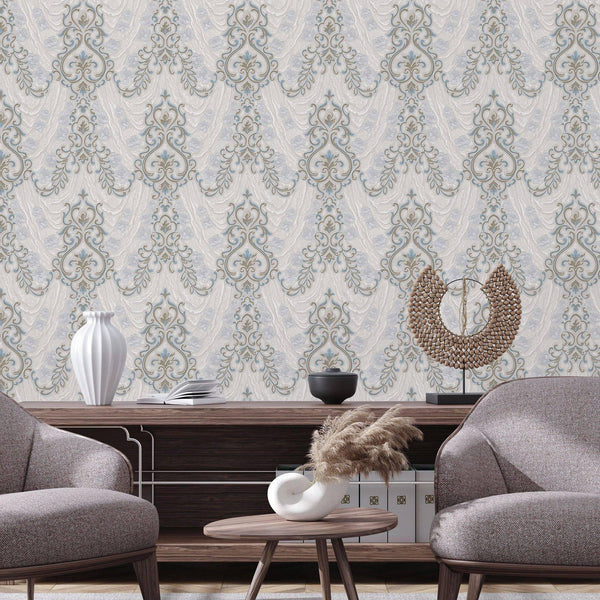 Luxury Textured Embossed Flowered Gray, Home Wall Decor, Aesthetic Wallpaper, Textured Wallcovering Non - Adhesive - 41.7”W X 393”H - Adawall Wallpaper - Registered Trade Accounts Only, Wallpaper Wholesale Account - 1004-3 - Adawall Wholesale - Wallpaper Wholesaler