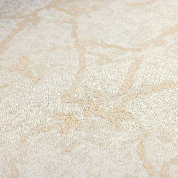 lvory Sleek Plain Abstract Embossed Wallpaper, Rich Textured Mdern Shimmering Wall Decor - Walloro High End Wallcoverings & More