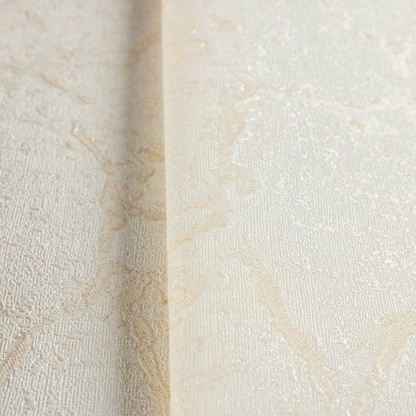 lvory Sleek Plain Abstract Embossed Wallpaper, Rich Textured Mdern Shimmering Wall Decor - Walloro High End Wallcoverings & More