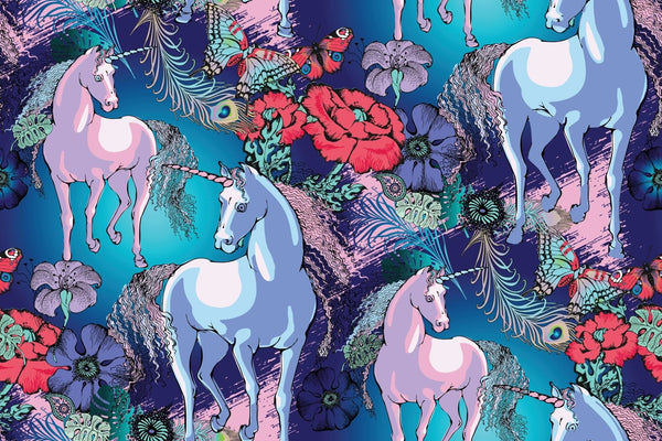 Magic Unicorns Wallpaper, Seamless Pattern Mural, Oversized Custom Size Wall Art, Non - Woven, Non - Adhesive, Modern Wall Paper, Removable - Adawall Wallpaper - Registered Trade Accounts Only, Wallpaper Wholesale Account - W78099 - Adawall Wholesale - Wallpaper Wholesaler