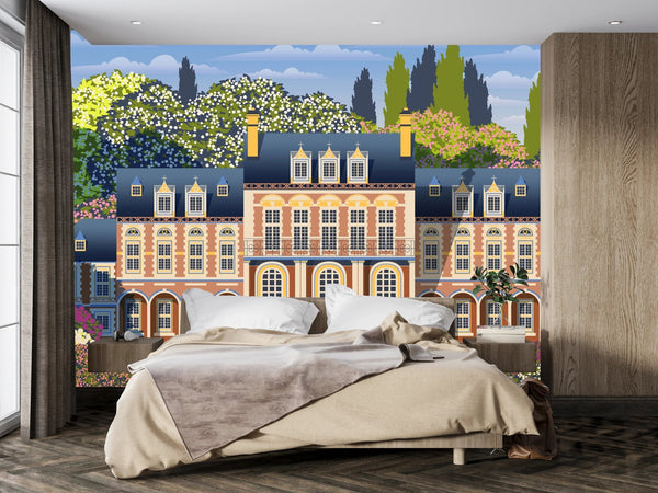 Medieval Old Mansion Wallpaper, Garden Mural, Oversized Custom Size Wall Art, Non - Woven, Non - Adhesive, Modern Wall Paper, Removable - Adawall Wallpaper - Registered Trade Accounts Only, Wallpaper Wholesale Account - W77774 - Adawall Wholesale - Wallpaper Wholesaler