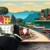 Mediterranean Romantic Landscape Wallpaper, Handmade Drawing Mural, Oversized Custom Size Wall Art, Non - Woven, Non - Adhesive, Modern Wall Paper, Removable - Adawall Wallpaper - Registered Trade Accounts Only, Wallpaper Wholesale Account - W77767 - Adawall Wholesale - Wallpaper Wholesaler