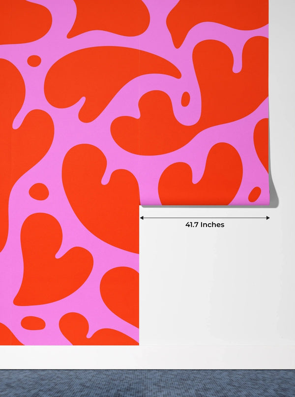 Melting Red Heart Wallpaper, Seamless Pattern Mural, Oversized Custom Size Wall Art, Non - Woven, Non - Adhesive, Modern Wall Paper, Removable - Adawall Wallpaper - Registered Trade Accounts Only, Wallpaper Wholesale Account - W78198 - Adawall Wholesale - Wallpaper Wholesaler