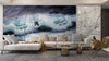 Mighty Storm and Sea Wallpaper, Oil Painting Mural, Oversized Custom Size Wall Art, Non - Woven, Non - Adhesive, Modern Wall Paper, Removable - Adawall Wallpaper - Registered Trade Accounts Only, Wallpaper Wholesale Account - W77603 - Adawall Wholesale - Wallpaper Wholesaler