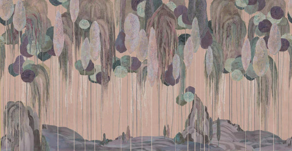 Modern Art Wall Mural, Trees Wallpaper, Beige Oversized Nature Theme Customized Wall Covering, Non - Woven, Non - Adhesive, Removable, Washable, Large - Adawall Wallpaper - Registered Trade Accounts Only, Wallpaper Wholesale Account - SE309-5 - Adawall Wholesale - Wallpaper Wholesaler
